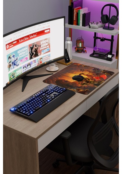 Doom Kaymaz Dikişli Kauçuk Oyuncu Mousepad V2 - 48x40 Xl Gaming Mouse Pad Fare Altlığı