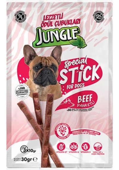 Jungle Sticks Dana Etli Köpek Ödül Çubuğu 3 x 10 G