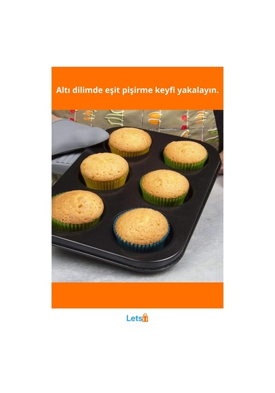 6'lı Yapışmaz Muffin Kek Kalıbı Dayanıklı Ve Isıya Dirençli Çok Renkli