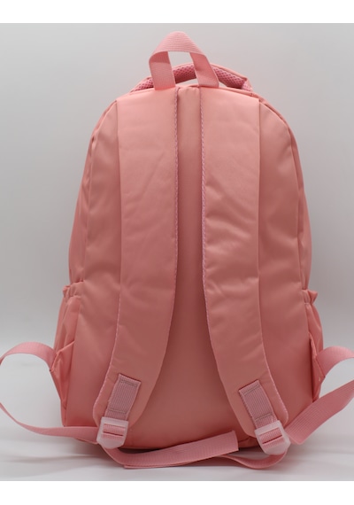 Hafif Suya Dayanıklı Kumaş Okul Sırt Çantası Unisex Okul Çantası 34600 Pudra Pembe