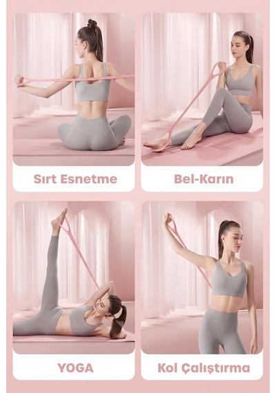 Esneme Bandı Pilates Jimnastik Bandı Yoga Direnç Bandı Isınma Spor Kondisyon Lastiği Hafif 5kg Genel