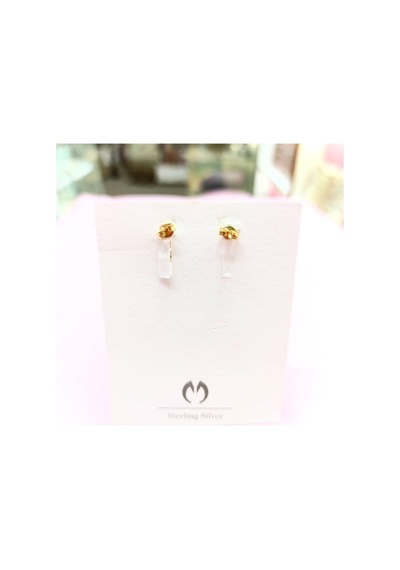 Oriental Kuyumculuk Jewellery Taşlı Altın Rengi Gümüş Küpe Altın