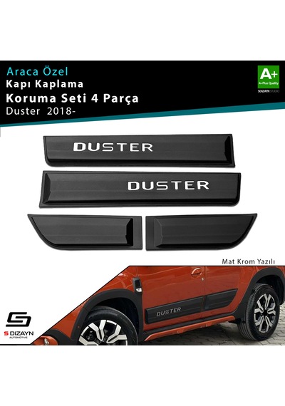 S-dizayn Dacia Duster 2 Kapı Koruma Seti Mat Krom Yazılı 2018 Üzeri A+ Kalite