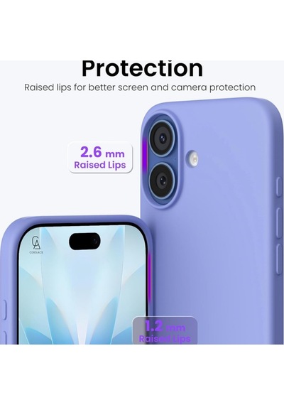 Apple Uyumlu iPhone 17 Içi Kadife Lansman Kılıf Ve Seramik Tam Kaplayan Cam Ekran Koruyucu Lila