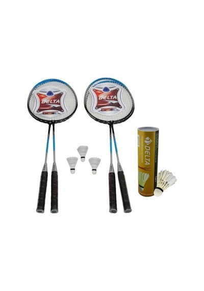 Delta 4 Badminton Raketi 6 Kaz Tüyü & 3 Plastik Badminton Topu