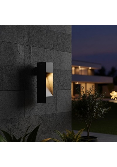 Luzerra Modern Dış Mekan Duvar Apliği - 7w Enerji Tasarruflu Led Bahçe Lambası - Ip65 Su Geçirmez Antrasit Gri Cephe Aydınlatması - Korozyona Dayanıklı Alüminyum Gövde - Dekoratif Dış Cephe Lambası