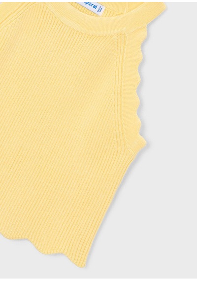 Kız Çocuk Halter Yaka Örme Bluz 3027 Sarı