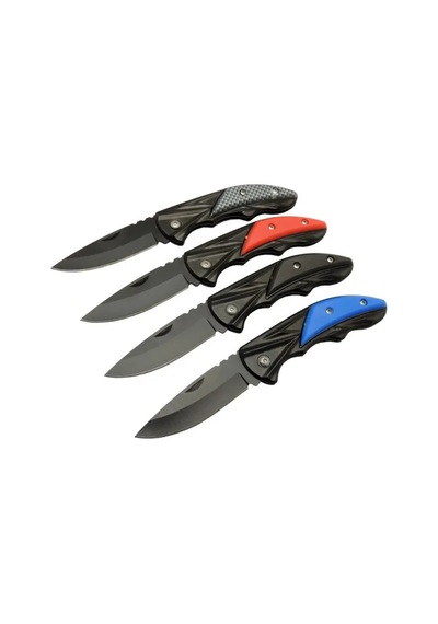 Klipsli 4 Lü Set Metal 16 Cm Kamp / Outdoor Çakı - Yarı Otomatik,