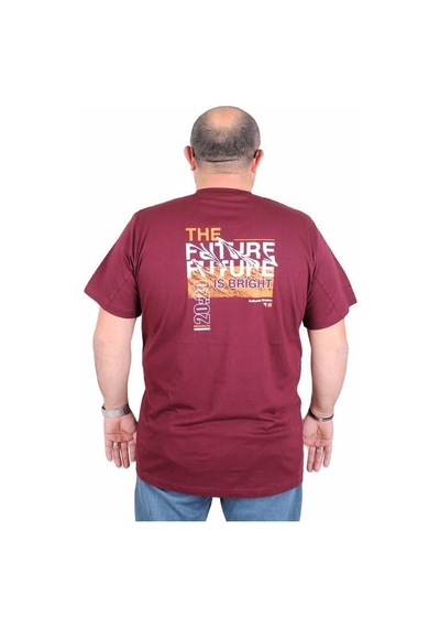 Starbattal Erkek Büyük Beden Sıfır Yaka Tişört The Future 25138 Murdum Murdum Mürdüm