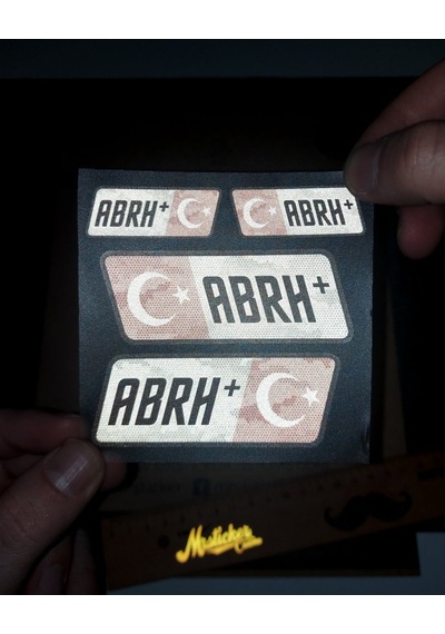 Mr.Sticker-Bt17 Reflektif Ab Rh Pozitif (+) Kan Grubu Etiket Seti
