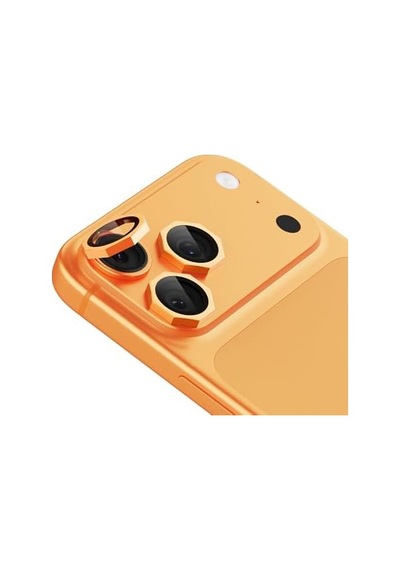 Senon Apple İphone 17 Pro Max İçin Zore Cl-19 Kamera Lens Koruyucu Köşeli Turuncu 50 x 22