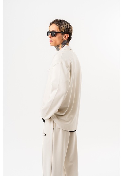 Respire Erkek Yarım Fermuarlı Modal Sweatshirt Ekru