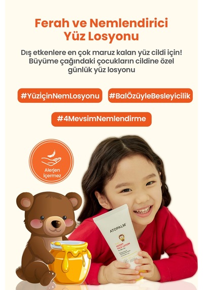 Çocuklar İçin Yoğun Nemlendirici Ve Besleyici Yüz Losyonu Atopalm Honey Face Lotion Kids