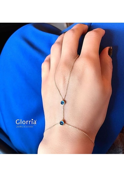 Glorria Altın Nazar Boncuklu Şahmeran Bileklik Renkli Çok Renkli