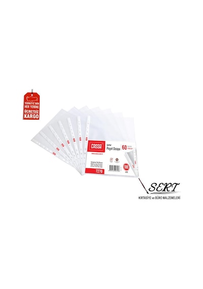 Kristal Poşet Dosya 60 Micron 100lü Paket Cassa N11.138