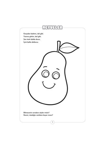 Meyveler Boyama 3-4 Yaş - Limonkids