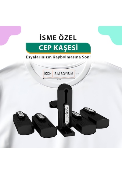 Siyah Öğrenci Cep Kaşesi, Okul Anaokul Kreş Kaşesi, Defter Kitap, Kıyafet Elbise Kaşesi Etiketi Siyah