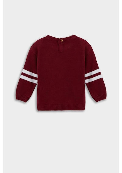 Defacto Erkek Bebek Bisiklet Yaka Baskılı Kazak F2480a525aubr285 Bordo