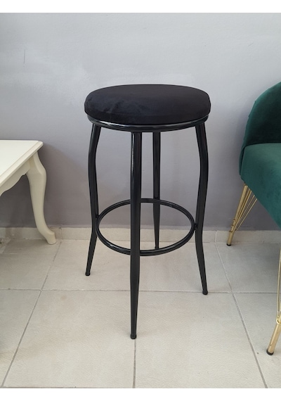 Dekoratif Bar Tabure Kara Inci Siyah
