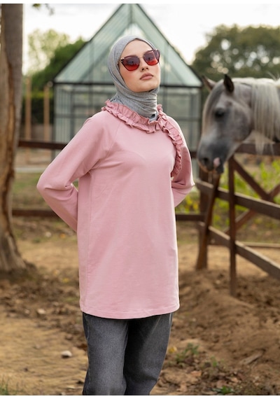 Tesettür Eşofman Üstü - Pembe Pembe