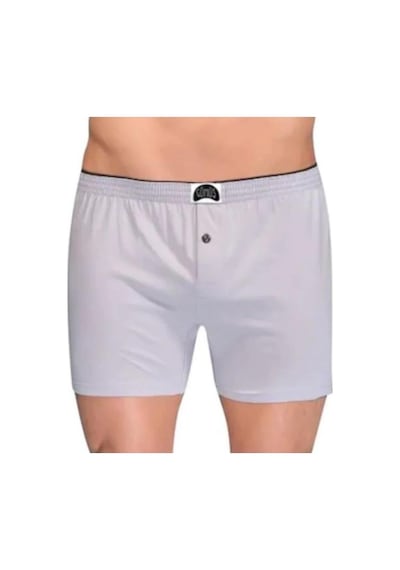 3 Lü Paket Gümüş Erkek Penye Boxer Düz Renk Pamuklu Erkek Boxer
