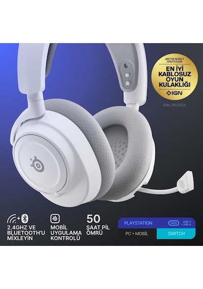 Steelseries Arctis Nova 7p Gen2 Kablosuz Beyaz Gaming Kulaklık