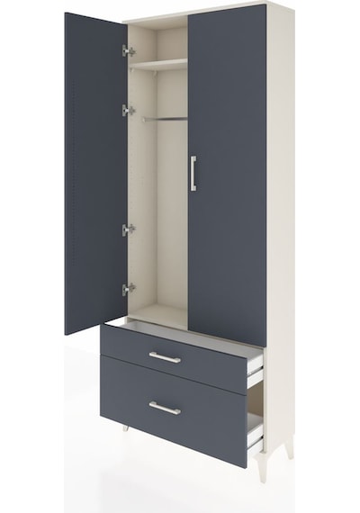 Arges Dolap 2 Raflı 2 Çekmeceli Tek Askılı 88x30x221 Aytaşı-a... Aytaşı