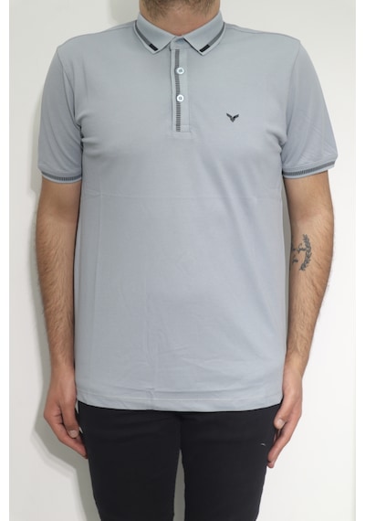 Santa Dmctekstil Erkek Düz Spor Kesim Rahat Kalıp Polo Yaka T-shirt Antrasit