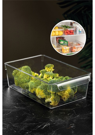 Buzdolabı Düzenleyici - Şeffaf Buzdolabı Içi Düzenleyici Organizer 10 X 32,5 X 20 Cm Şeffaf