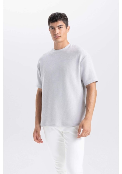 DeFacto Boxy Fit Bisiklet Yaka Kısa Kollu Basic Düz Tişört C8724AX24AUGR184