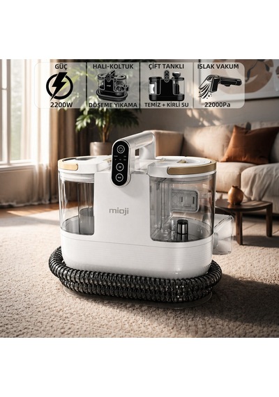 Mioji CN10 Pro 2200W 22000Pa Halı, Koltuk, Döşeme Yıkama Makinesi Beyaz