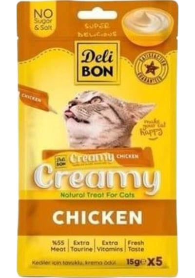 Creamy Tavuklu Sıvı Kedi Ödül Maması 5x15 Gr