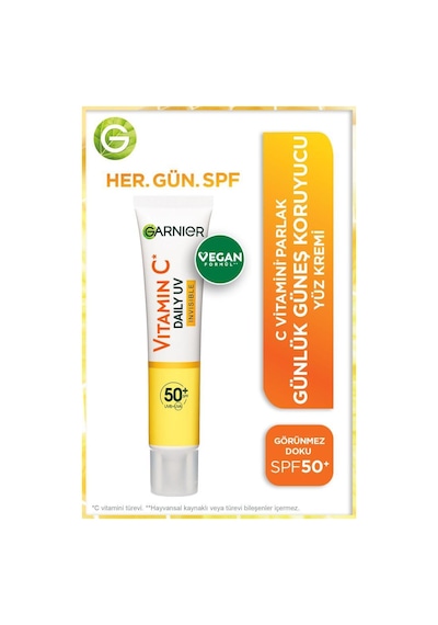 Garnier C Vitamini Parlak Görünmez Doku Yüz Güneş Kremi SPF50+ 40 ML + Micellar Makyaj Temizleme Suyu 100 ML