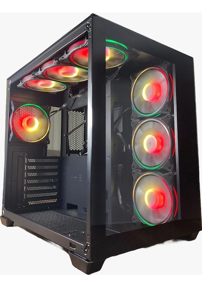 GAMEFORCE Lıquıd 7x120 Mm Fanlı Rgb Kumandalı Kontrolcülü Oyuncu Bilgisayar Kasası Liquid Beyaz