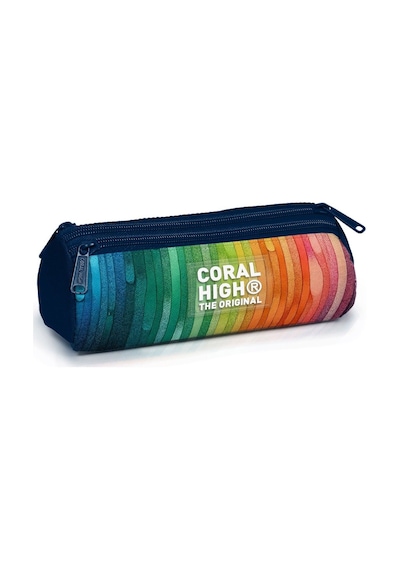 Coral High Mavi Turuncu Renk Geçişli Erkek Çocuk Üç Bölmeli Kalem Çantası Çok Renkli