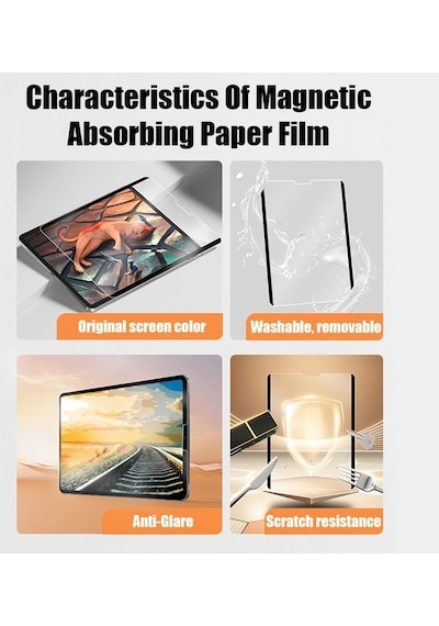 Apple Uyumlu iPad  Pro 11 1. 2. 3. 4. Nesil 2018-2022 Çok Kullanımlı Magnetik Paper Like Ekran Koruyucu
