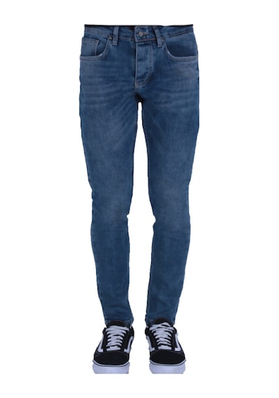 Erkek Mavi Denim Normal Bel Jean Mavi