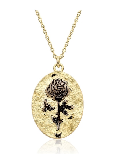 Rosa Rugosa Altın Kolye Açık Sarı Altın
