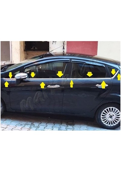 Db Chrome Ford Fiesta Cam Çıtası Nikelajı 2009-2017 8 Parça  P.Çel