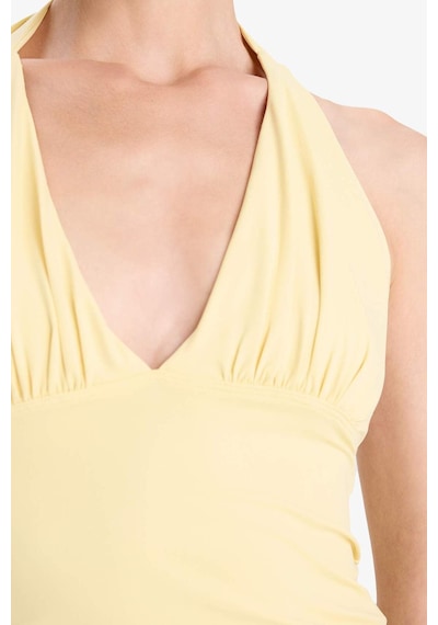 Defacto Slim Fit Dar Kesim Halter Yaka Atlet F7678ax25auyl252 SARI