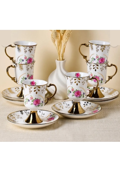 Perotti English Sachet 6 Kişilik Kahve Fincan Takımı 16842 Çok Renkli