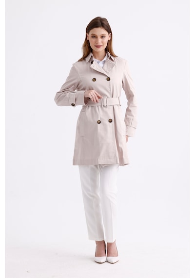 Pastelastore Esnek Pamuk Gabardin Kısa 80cm Omuz Apoletli Kemerli Kadın Trençkot 1120 Taş Rengi Taş Pastelastore Esnek Pamuk Gabardin Kısa 80cm Omuz Apoletli Kemerli Kadın Trençkot 1120 Taş Rengi Taş