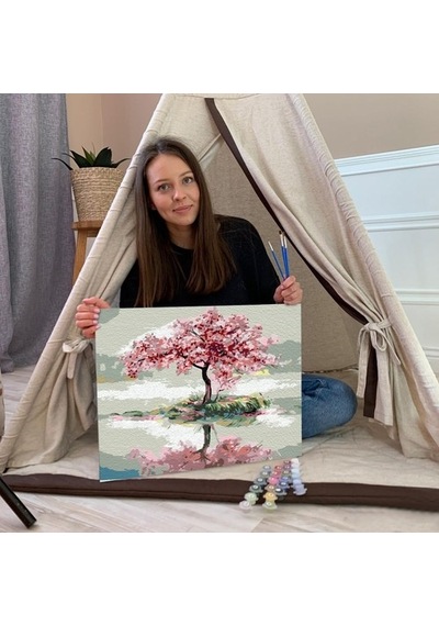 Sayılarla Boyama Seti 40 X 50 Cm Tuval Şasesine Gerili Yalnız Ağ