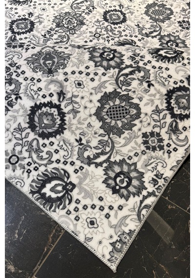 Villadia Home Textile Kaymaz Taban Modern Desen Halı Yolluk Leke Tutmaz Kolay Temizlenir Koridor Salon Yatak Mutfak Odası Vd4033gri Gri