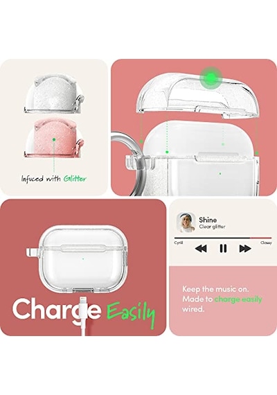 Spigen Ciel By Cyrıll Airpods Pro 2.nesil İle Uyumlu Kılıf Shine Clear Glitter - Acs05332 Diğer