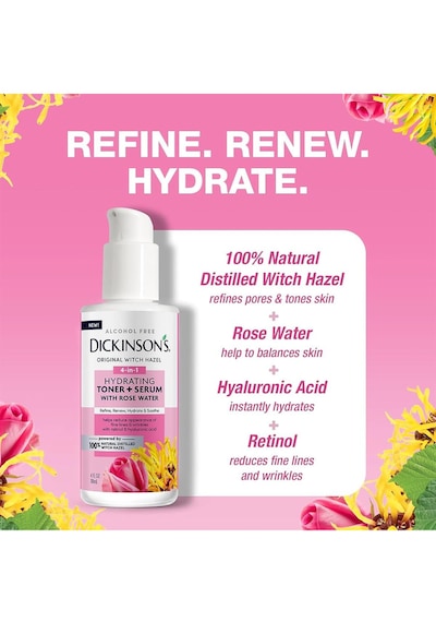Dickinson's Cadı Fındığı Ve Gül Suyu Özlü Nemlendirici Tonik + Serum 118ml