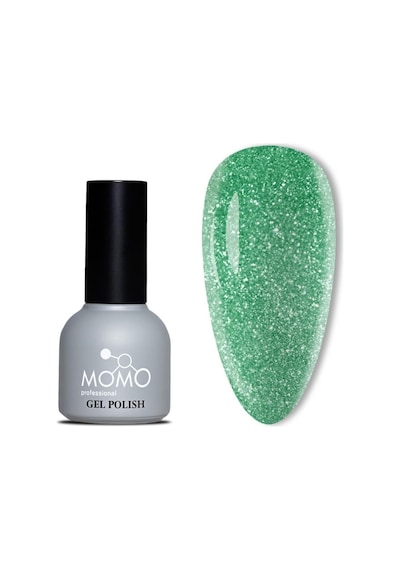 Momo Professional Disko Kalıcı Oje D009 Yeşil 10 Ml, Reflective Flash Gel Polish 0