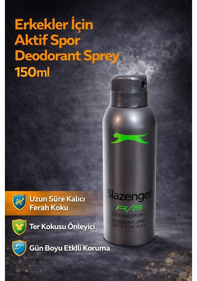 Erkekler İçin Aktif Spor Deodorant Sprey 150 Ml Uzun Süre Kalıcı Ferah Koku