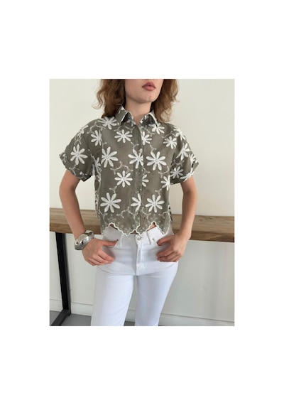 Verymoda Nakışlı Gömlek D2858 Haki