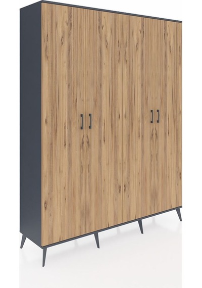 Hyperion Gardrop 10 Raflı 4 Kapaklı 176x44x221 Antrasit-çam/antrasit Çam/antrasit Hyperion Gardrop 10 Raflı 4 Kapaklı 176x44x221 Antrasit-çam/antrasit Çam/antrasit